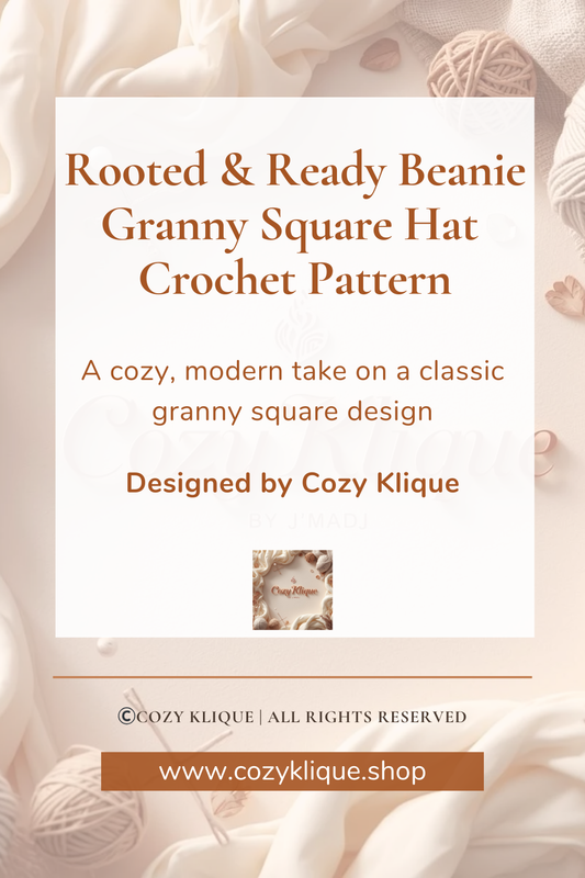 Rooted & Ready Beanie – Granny Square Crochet Pattern (PDF)